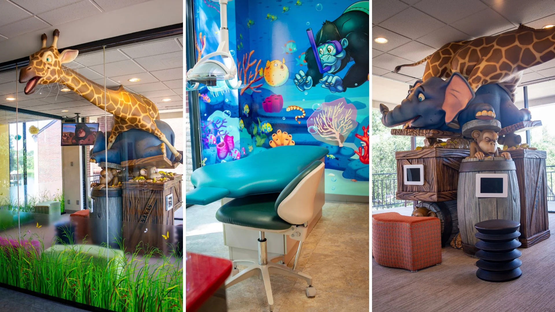 Parent and child reading patient resources for Just Kids Dental in Dallas